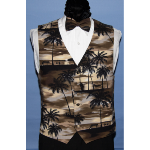 Brown Tradewinds Vest and Bow Tie Set 